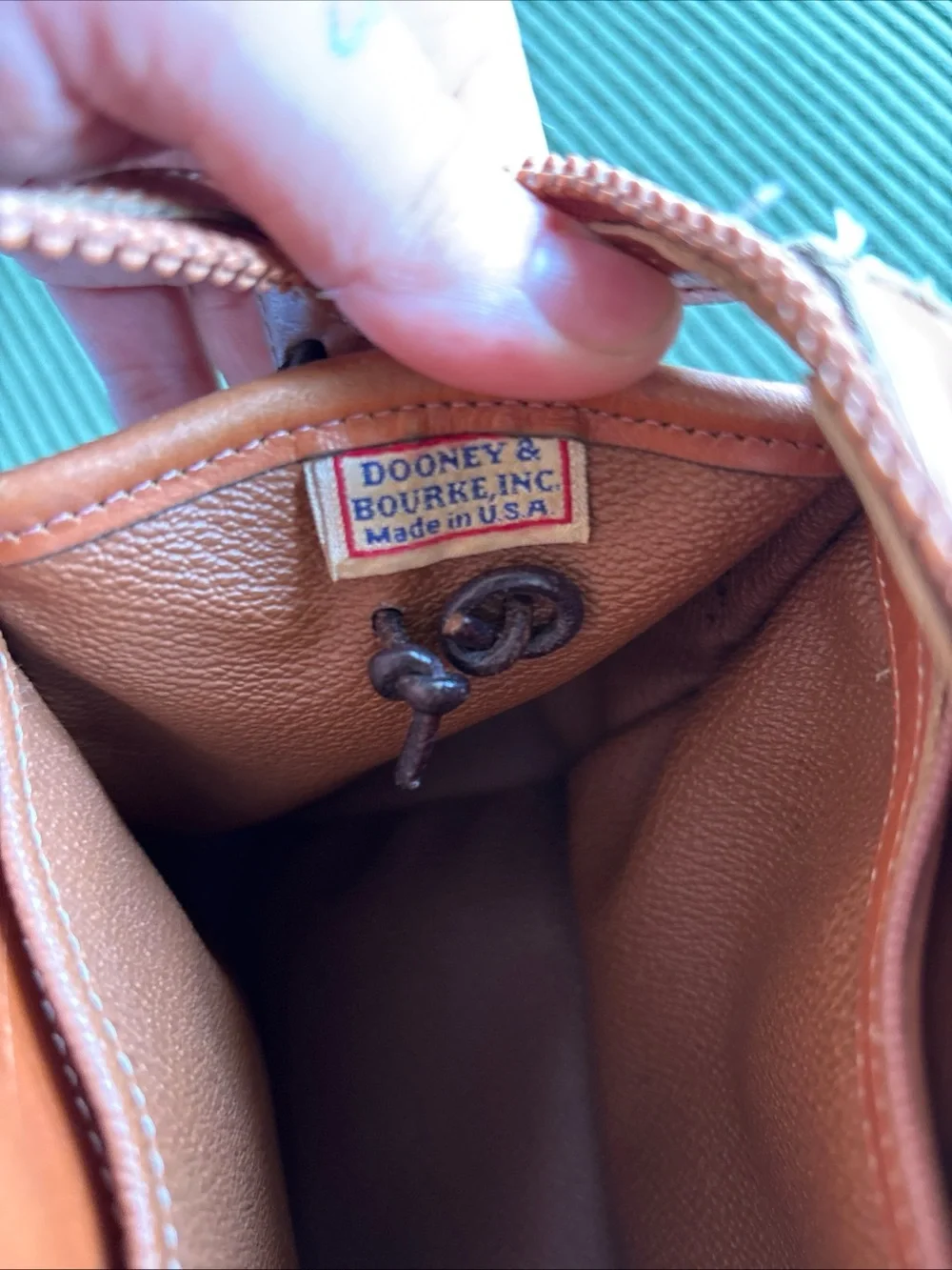 Vintage Dooney & Bourke Tan Leather-Trim purse